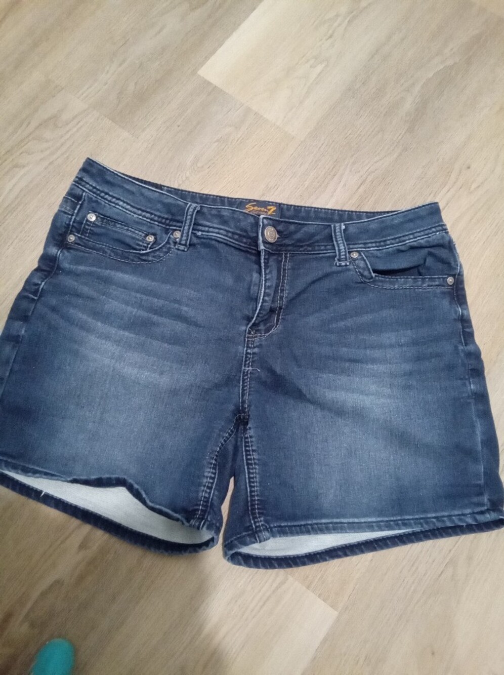 Seven7 Plus Size 16 Dark Blue Denim Bermuda Shorts